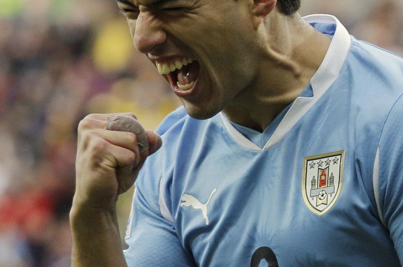Střelec dvou gólů Uruguaye útočník Luis Suárez