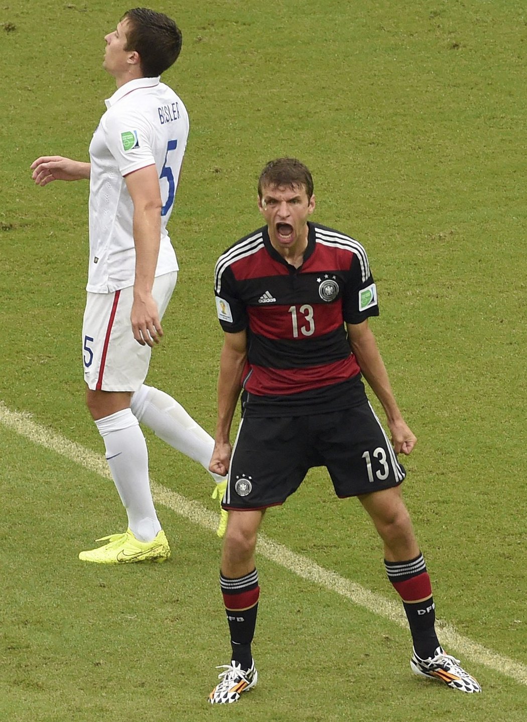 Thomas Müller právě vstřelil jediný gól utkání s USA.