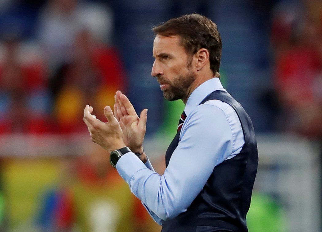 Anglický manažer Gareth Southgate během duelu s Belgií