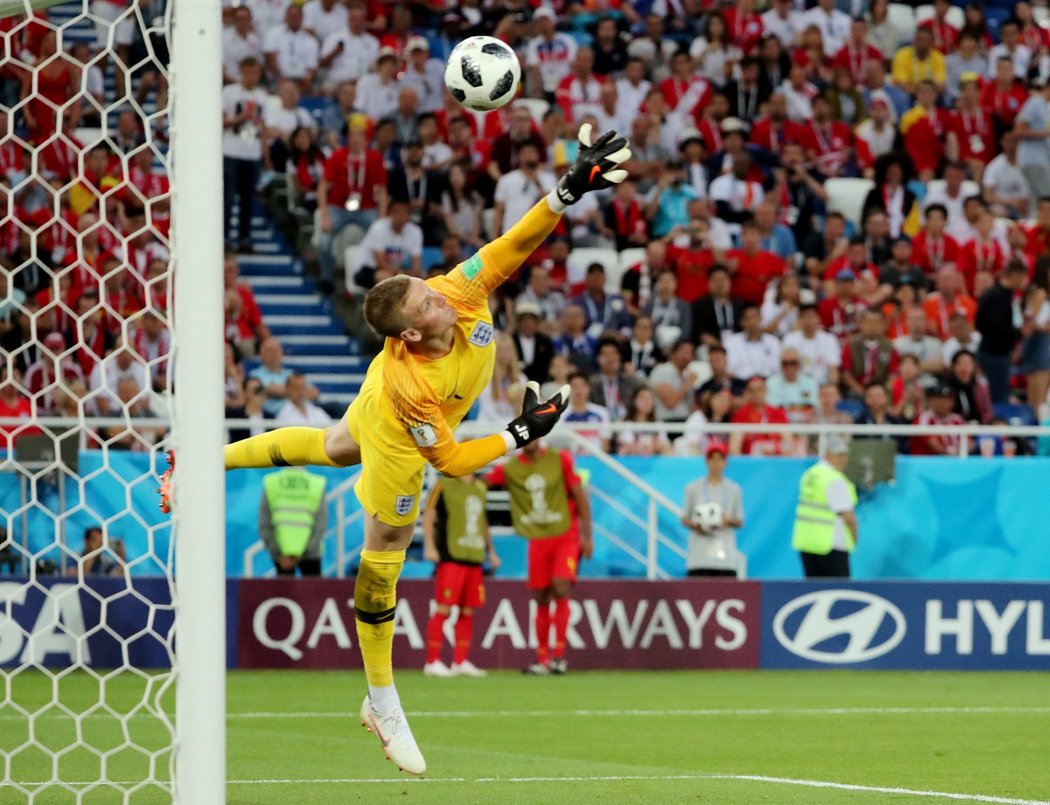 Na ránu Adnana Januzaje byl anglický brankář Jordan Pickford krátký