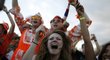 Nizozemští fanoušci jsou v euforii z vydařeného zápasu proti Španělsku na MS v Brazílii