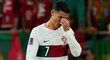 Cristiano Ronaldo v slzách po prohře s Marokem