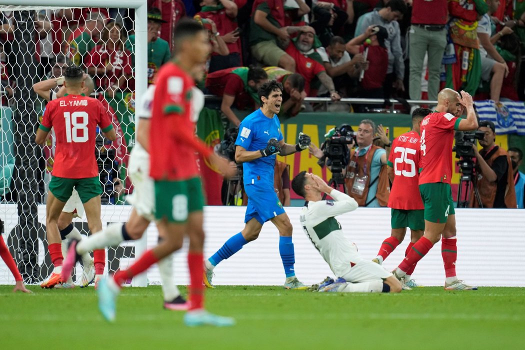 Cristiano Ronaldo po neproměněné šanci proti Maroku