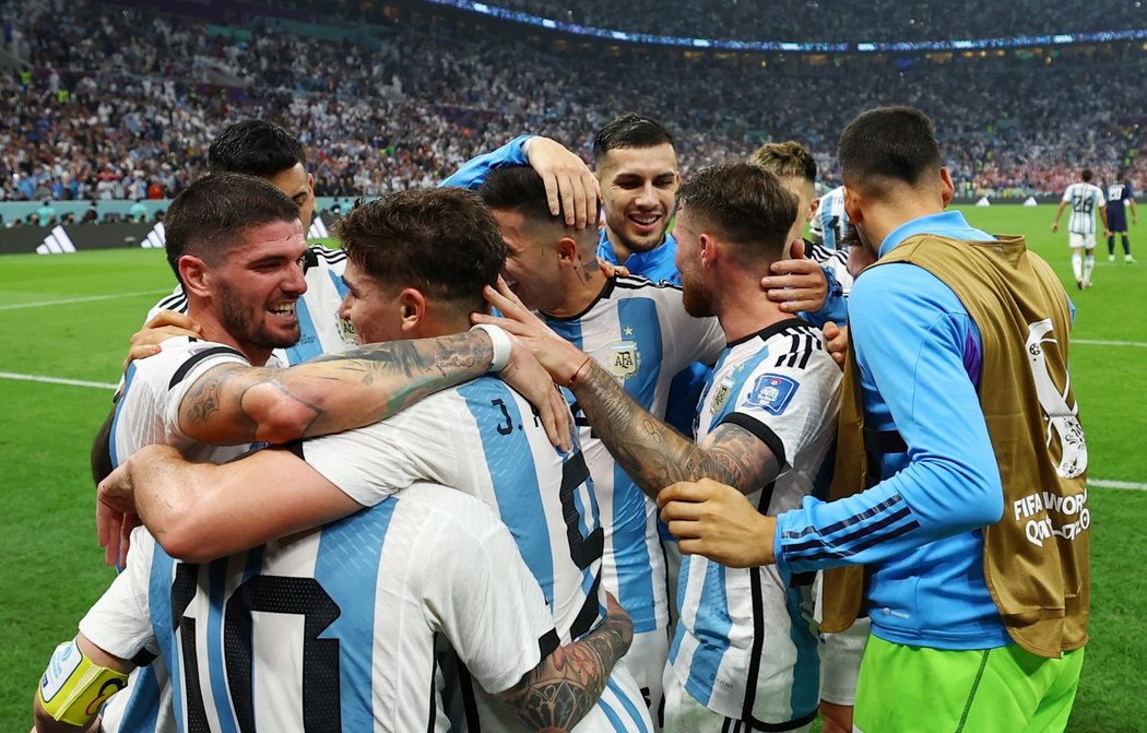 Argentinská radost po třetím gólu