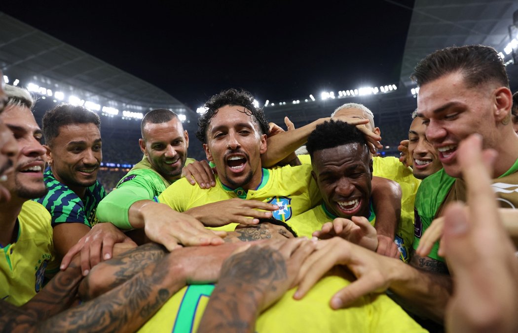 Brazilci se umí užít gólovou radost