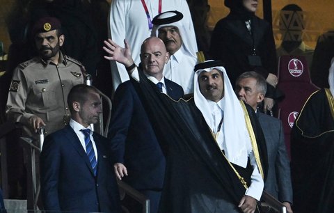 Předseda FIFA Gianni Infantino na finále MS v Kataru