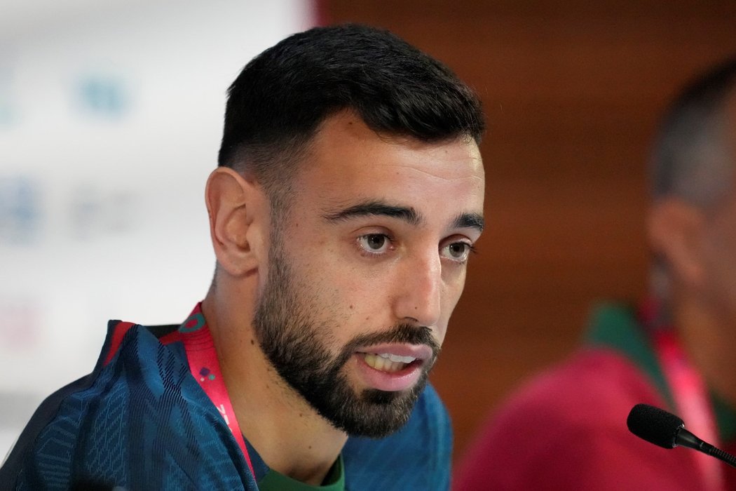 Bruno Fernandes na tiskové konferenci