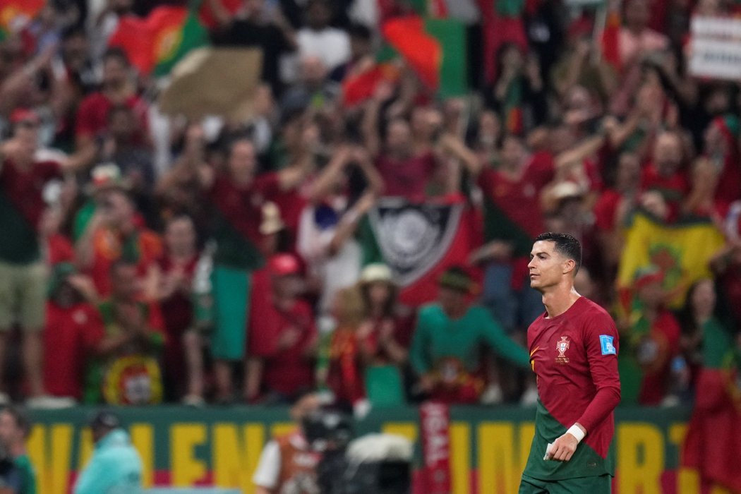 Cristiano Ronaldo během zápasu se Švýcarskem