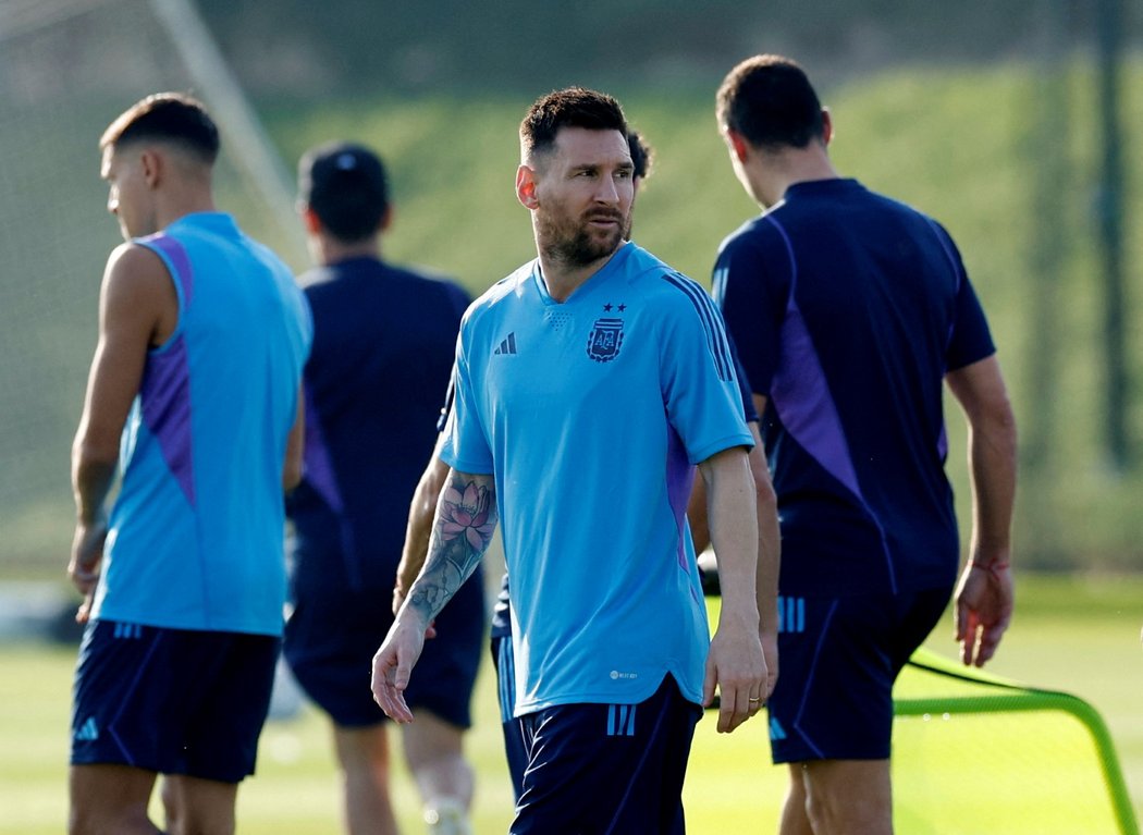 Lionel Messi během reprezentačního tréninku