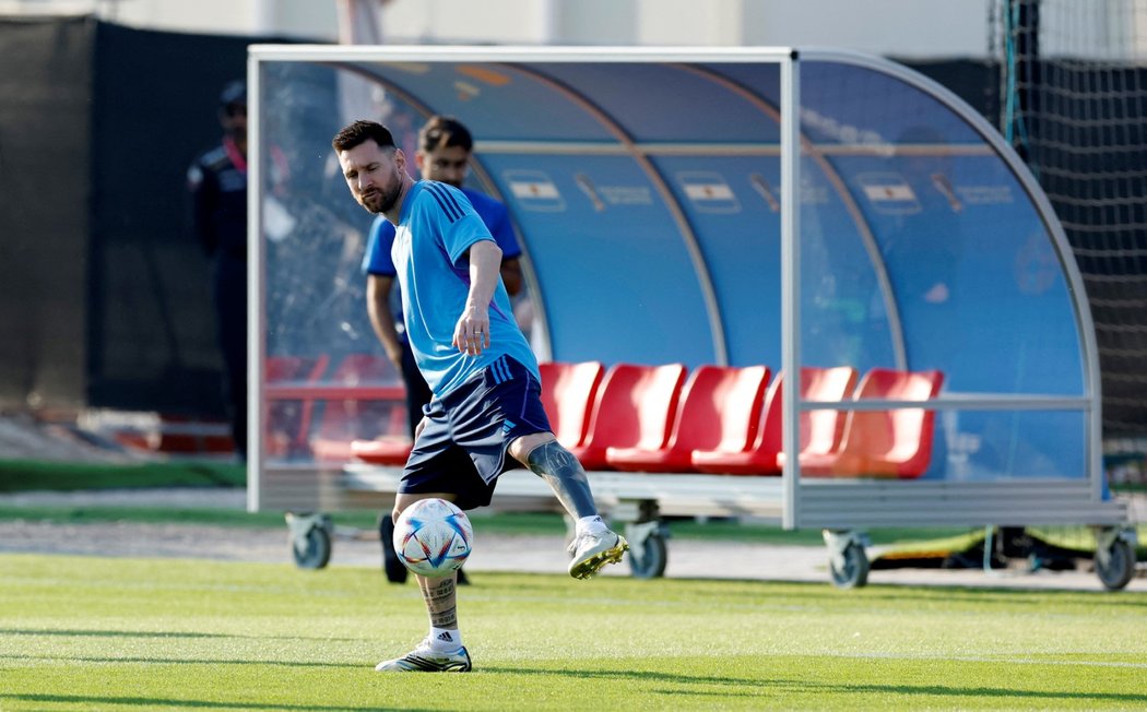 Lionel Messi během tréninku