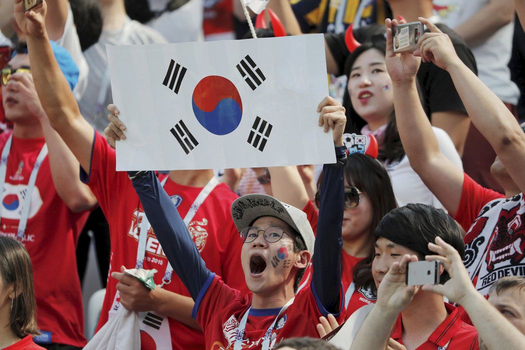 Fanoušci Jižní Korey si užívají první start svého týmu na MS v Rusku