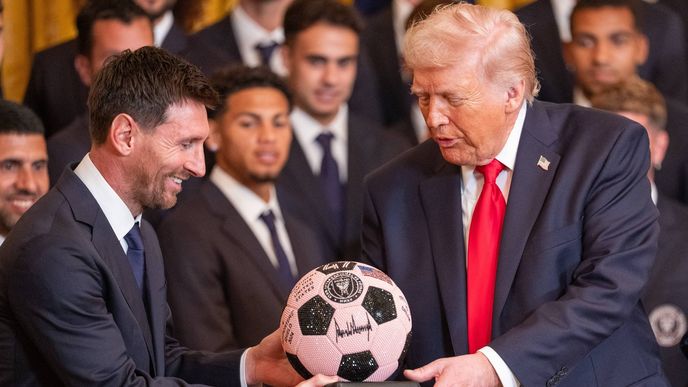 Americký prezident Donald Trump s Lionelem Messim Americký prezident Donald Trump s Lionelem Messim