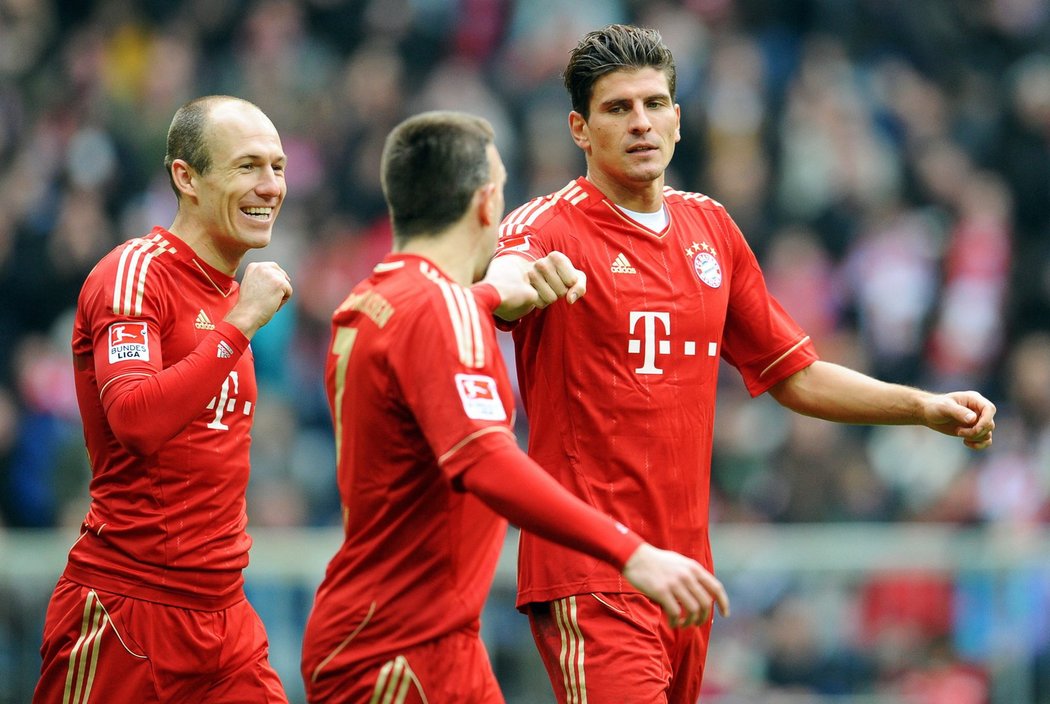 Tři králové Bayernu Mnichov. Robben, Ribéry a Gómez