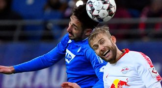 Hoffenheim přišel v závěru o výhru nad Lipskem. Kadeřábek se vykartoval