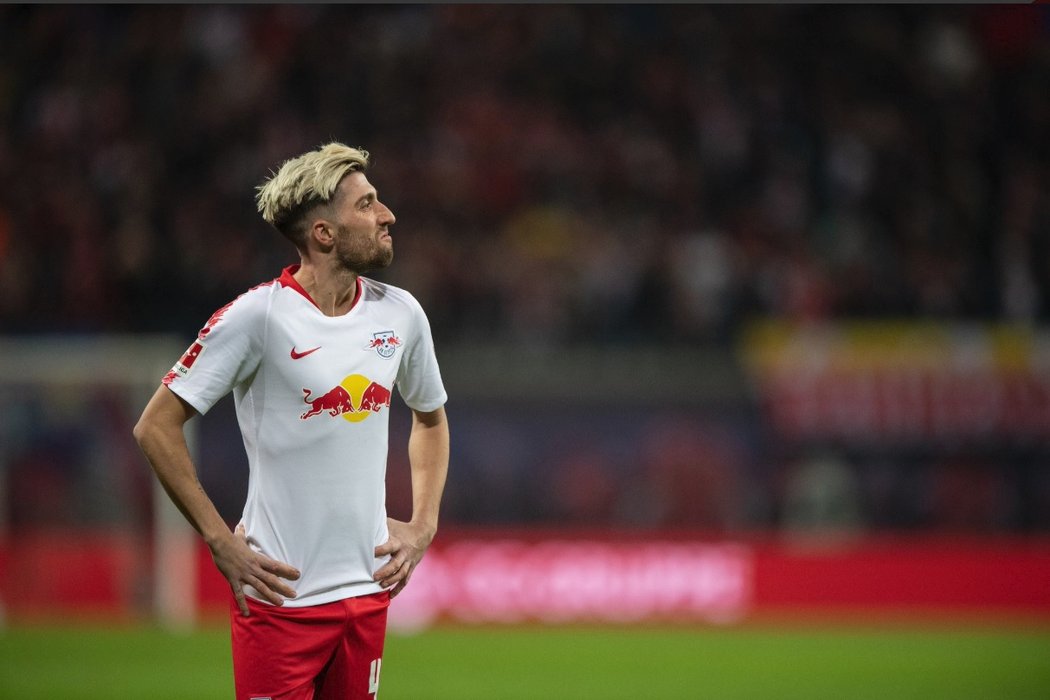 Záložník Lipska Kevin Kampl během utkání v Mohuči