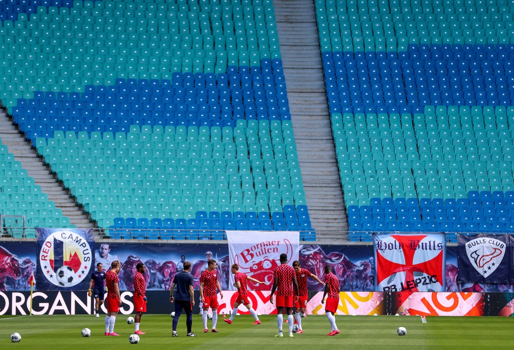 Rozcvička RB Lipsko před restartem bundesligy