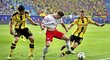 Utkání nováčka německé bundesligy Lipska a favorizovaného Dortmundu