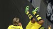 Dortmundský Pierre-Emerick Aubameyang slavil saltem i pohárový gól ve Frankfurtu