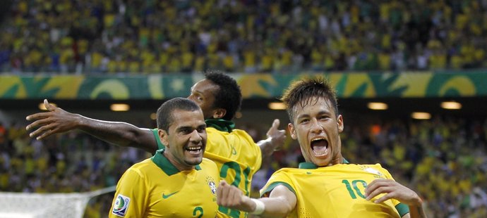 Radost Brazilce Neymara v utkání s Mexikem