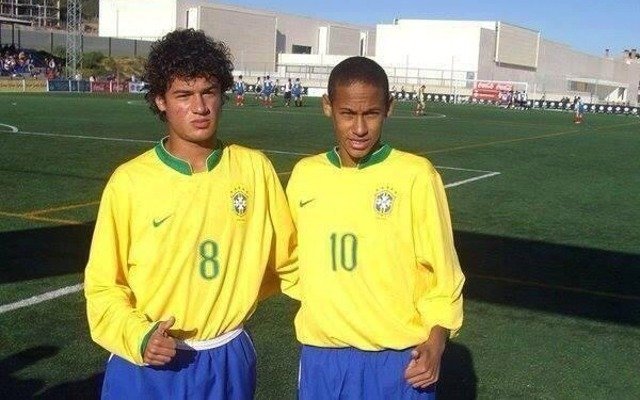 Brazilští reprezentanti Coutinho s Neymarem v době, kdy oblékali dres výběru do šestnácti let