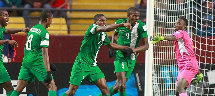Fotbalisté Nigérie do 17 let na světovém šampionátu v roce 2017, kde slavili titul
