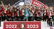 Feyenoord Rotterdam slaví zisk mistrovského titulu, k němuž výrazně přispěl i exsparťan Dávid Hancko