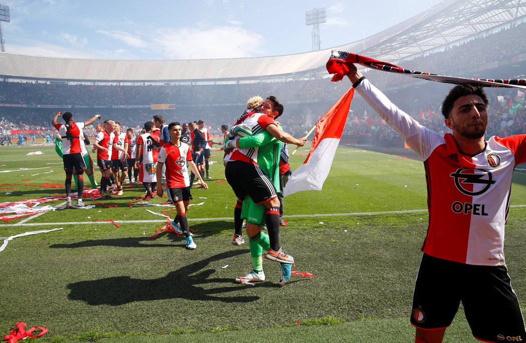 Radost Feyenoordu při zisku titulu