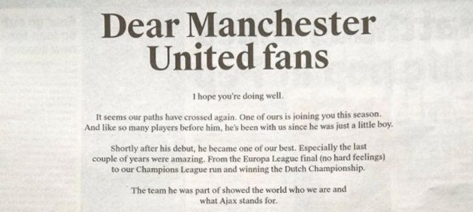 Otevřený dopis Edwina van der Sara fanouškům Manchesteru United