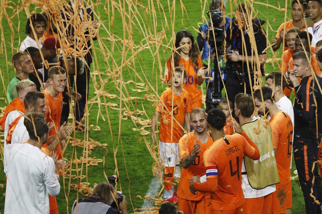Wesley Sneijder je nizozemský rekordman, za reprezentaci odehrál 134 zápasů