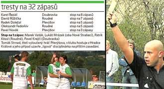 Flastry pro vzbouřence! Vyloučení si nezahrají celkem 32 utkání