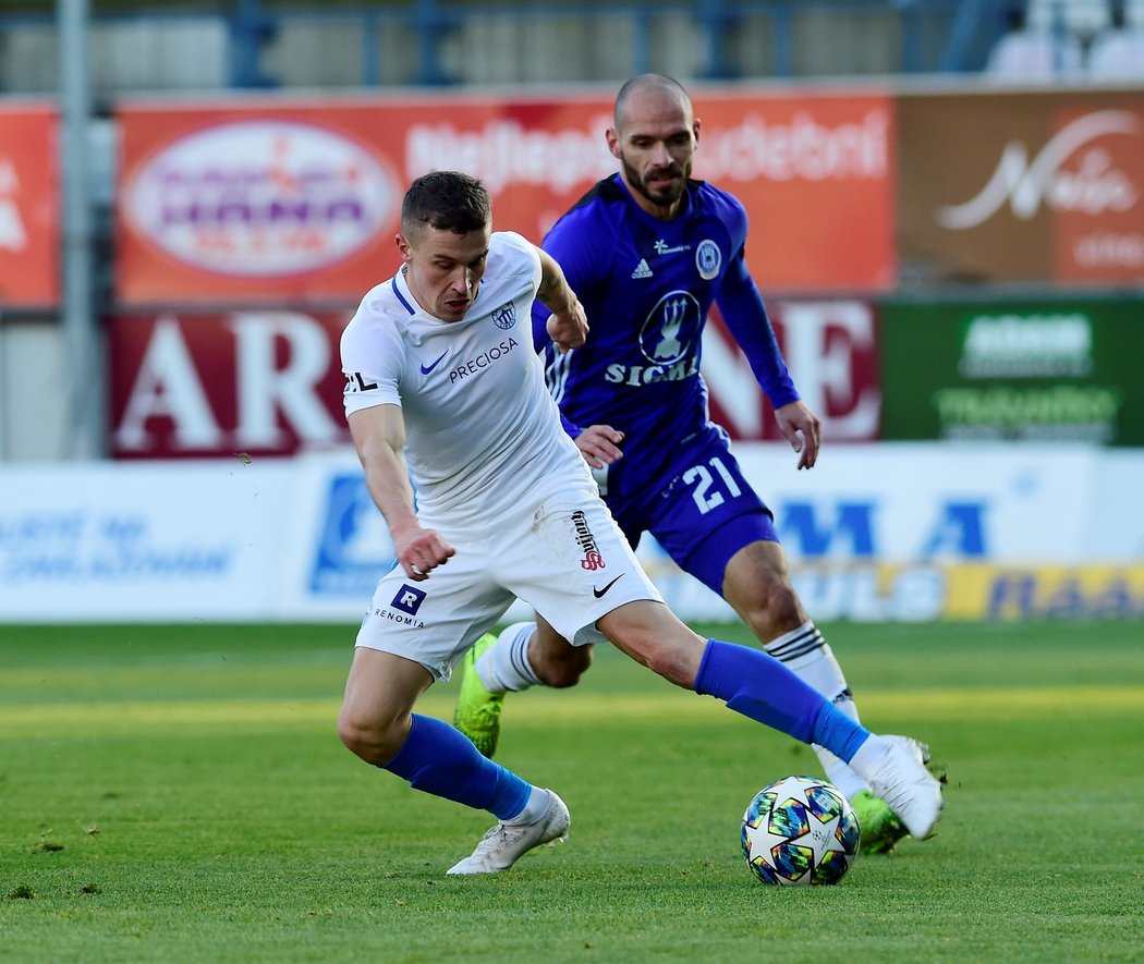 Fotbalisté Liberce v utkání na hřišti Sigmy Olomouc