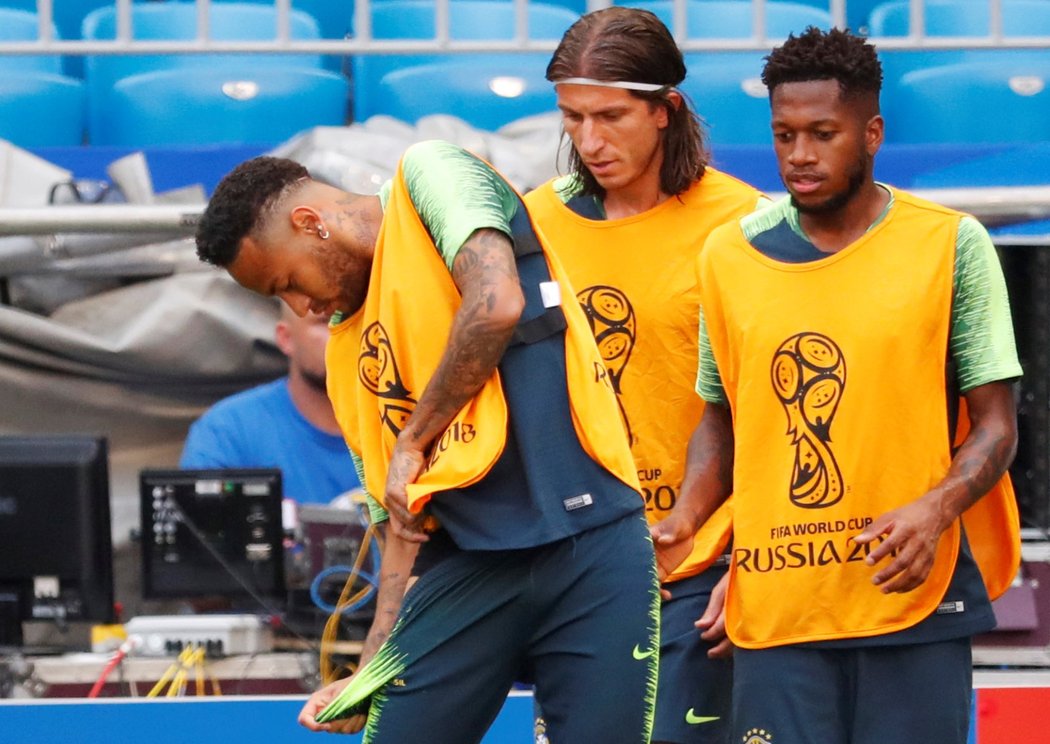 Otevřený trénink Brazilců si Neymar užíval