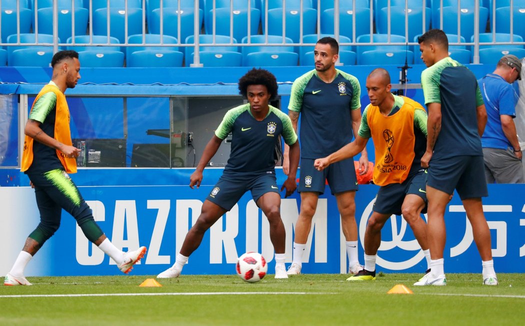 Otevřený trénink Brazilců si Neymar užíval