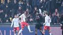 Gólová radost fotbalistů Pardubic po brance na 3:0