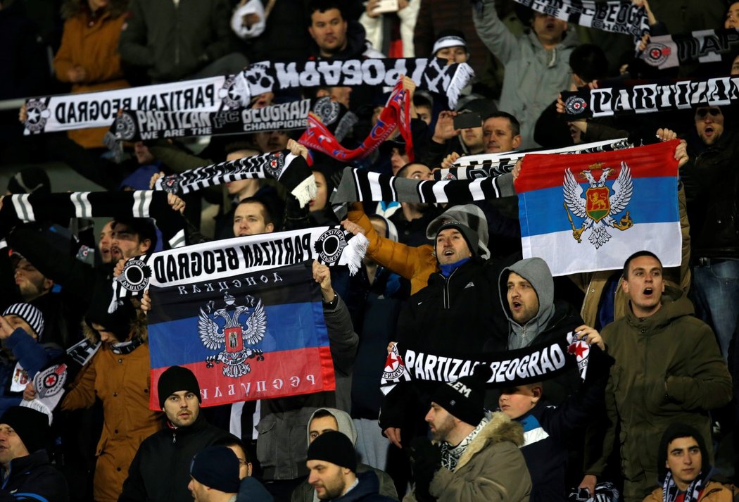 Srbští fanoušci Partizanu Bělehrad