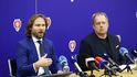 Předseda FAČR David Trunda a reprezentační manažer fotbalového národního týmu Pavel Nedvěd