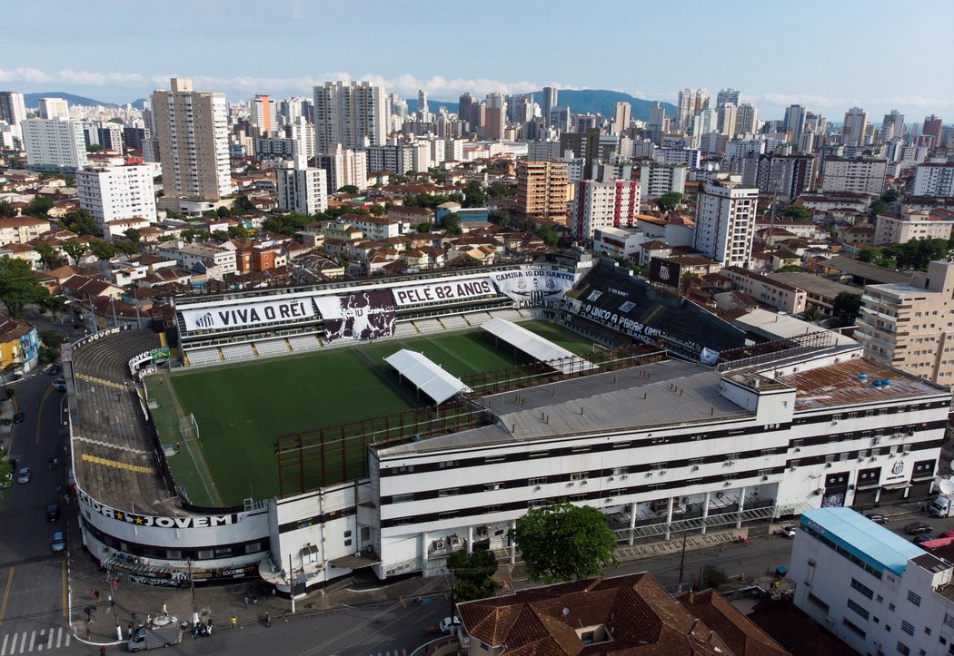 Vila Belmiro, stadion, kde se uskuteční poslední rozloučení s Pelém