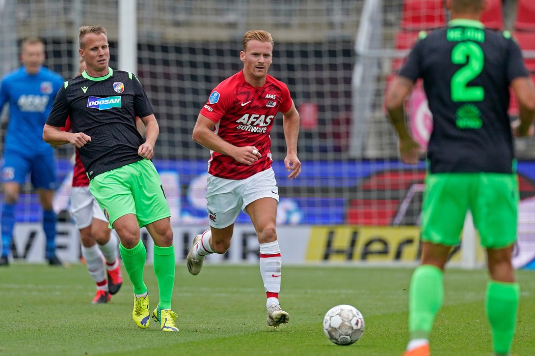 Plzeňští fotbalisté v utkání s nizozemským Alkmaarem, kde ve 2. předkole Ligy mistrů prohráli 1:3