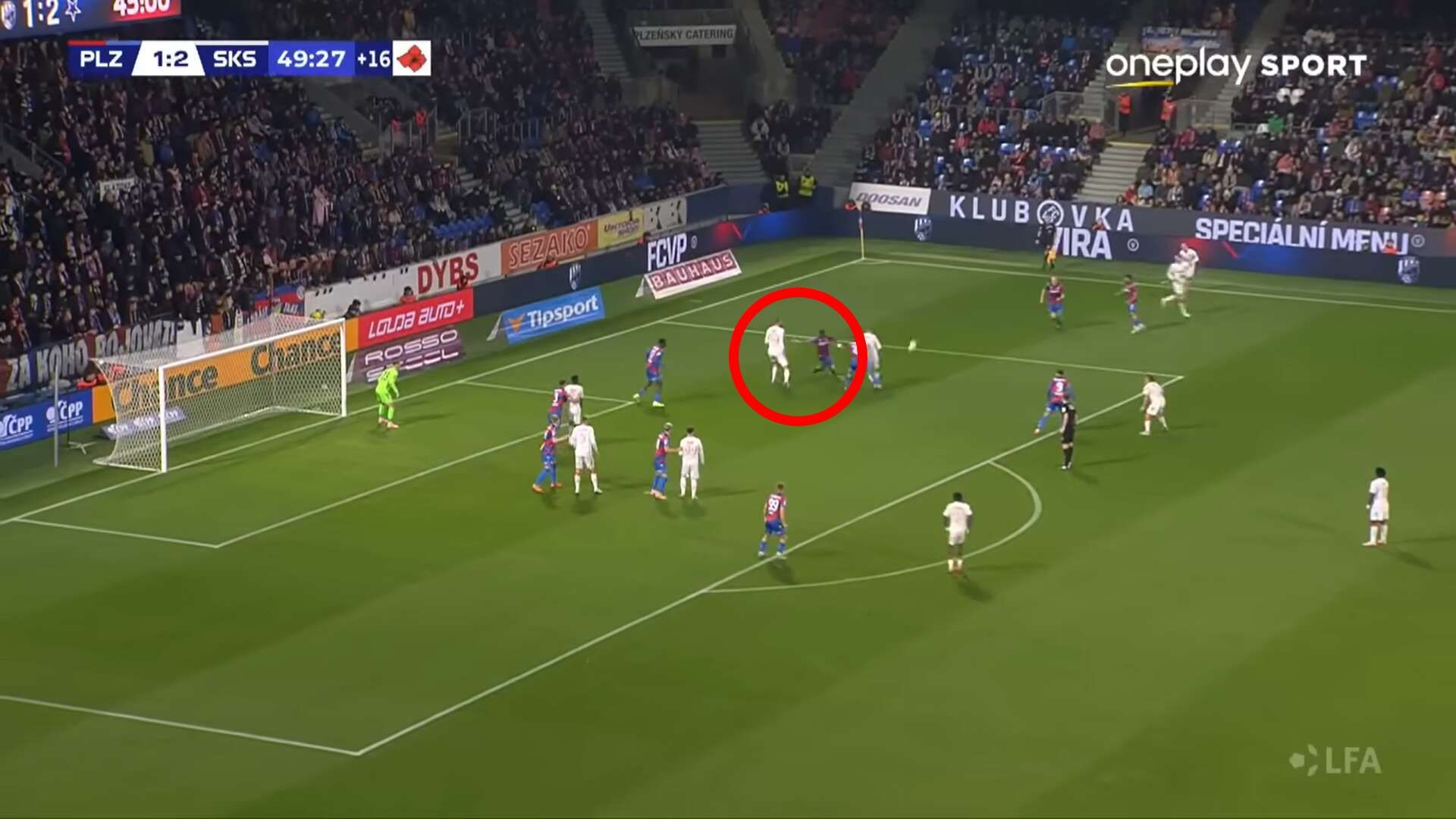 Gól Slavie na 1:3 Gól Slavie na 1:3