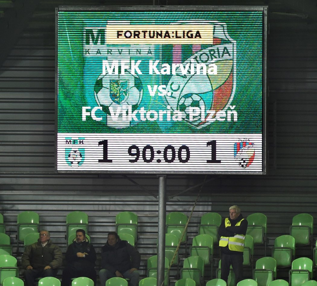 Utkání Viktorie Plzně v Karviné skončilo remízou 1:1