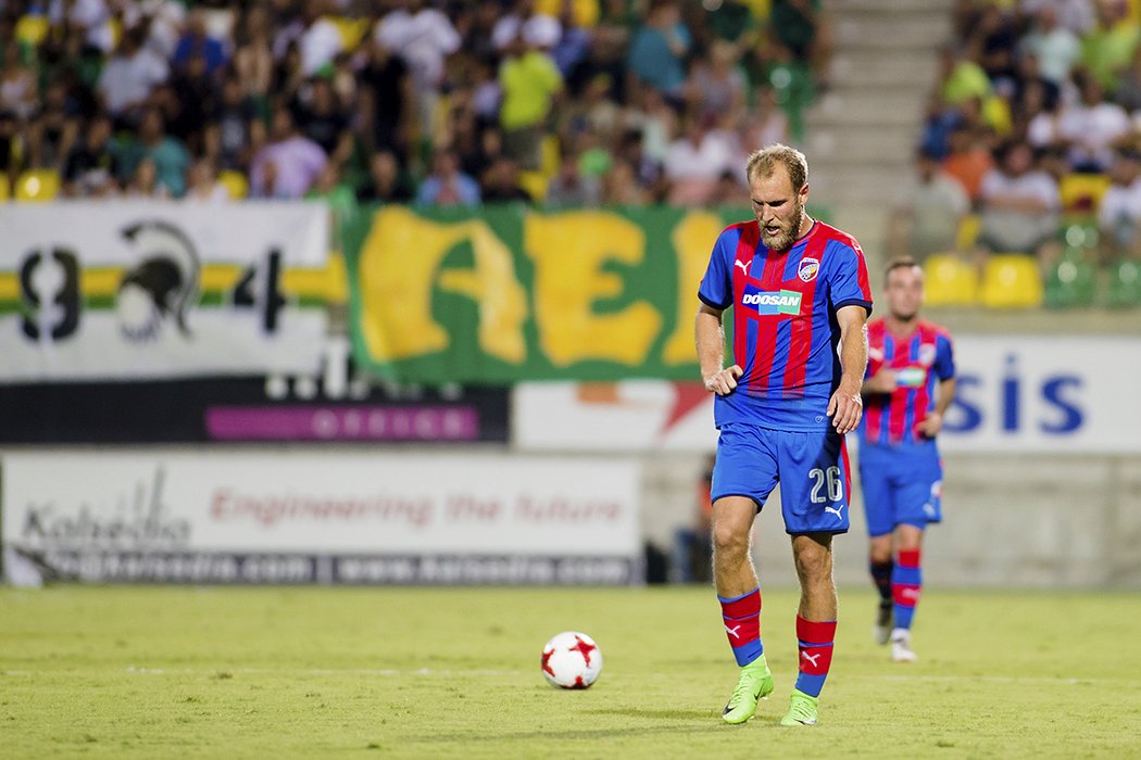 Plzeňský záložník Daniel Kolář v odvetě play off o Evropskou ligu s kyperskou Larnakou