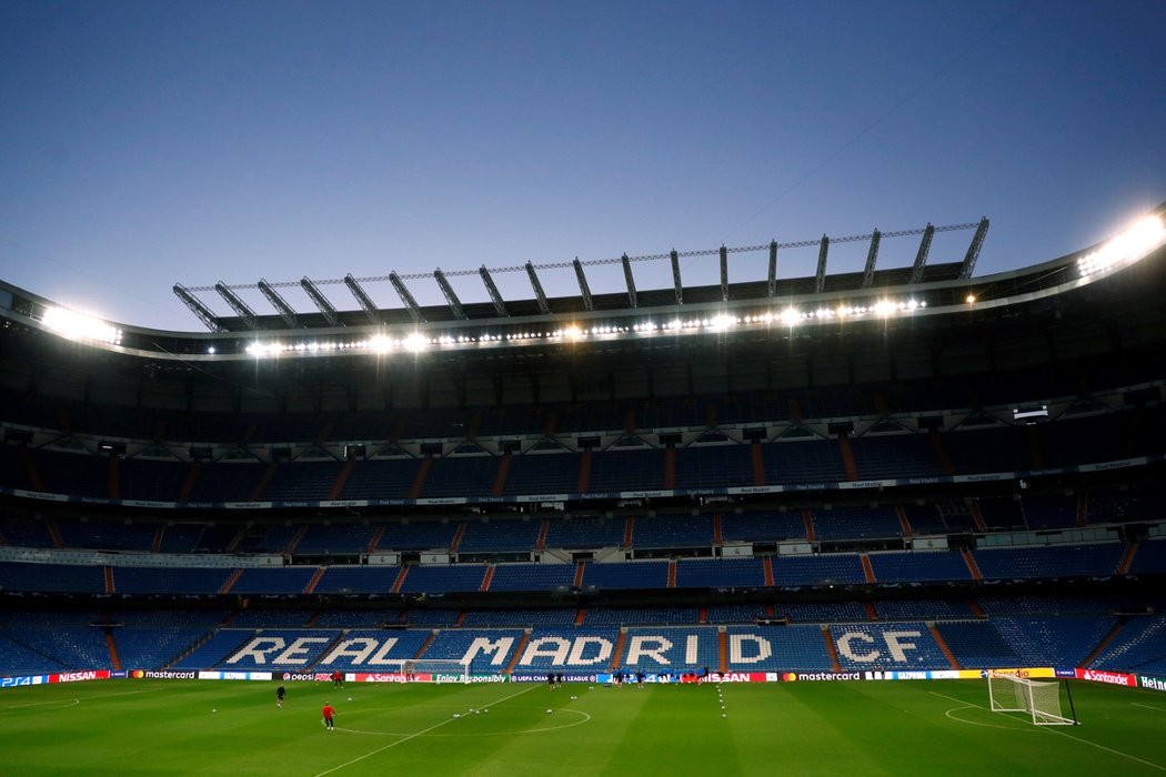 Stadion Realu Madrid, kde nastoupí fotbalisté Viktorie Plzeň k duelu Ligy mistrů