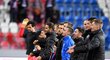 Zklamaní plzeňští fotbalisté poté, co vypadli z Evropské ligy proti Sportingu Lisabon