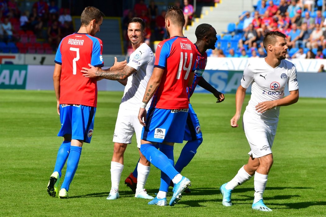 Plzeňští fotbalisté v utkání se Slováckem