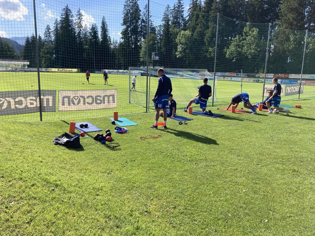 Trénink plzeňských fotbalistů na soustředění v rakouském Westendorfu