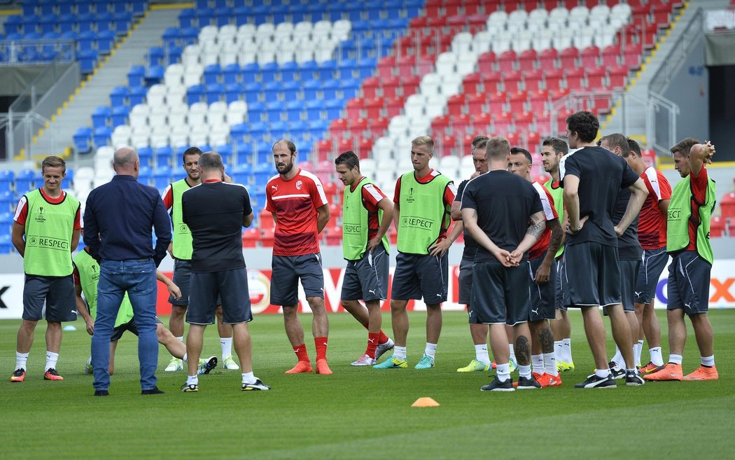 Fotbalisté Plzně na tréninku před zápasem Evropské ligy