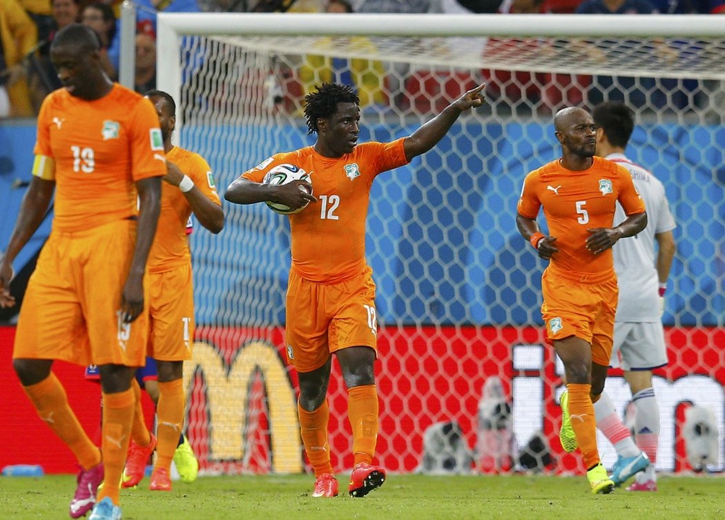 Exsparťanský útočník Bony Wilfried vstřelil při své premiéře na MS gól a pomohl Pobřeží slonoviny k výhře nad Japonskem