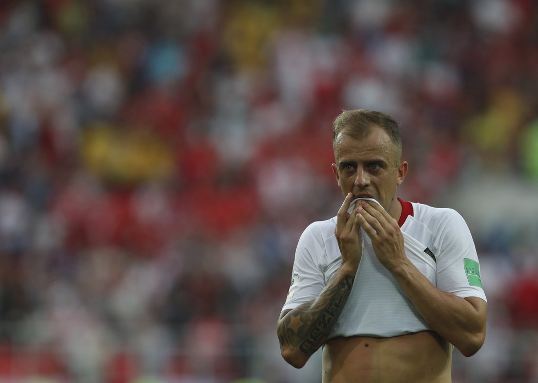 Kamil Grosicki po závěrečném hvizdu neskrýval zklamání