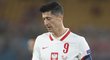 Robert Lewandowski během zápasu se Španělskem