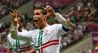 Cristiano Ronaldo slaví rozhodující branku v utkání čtvrtfinále mistrovství Evropy proti Česku